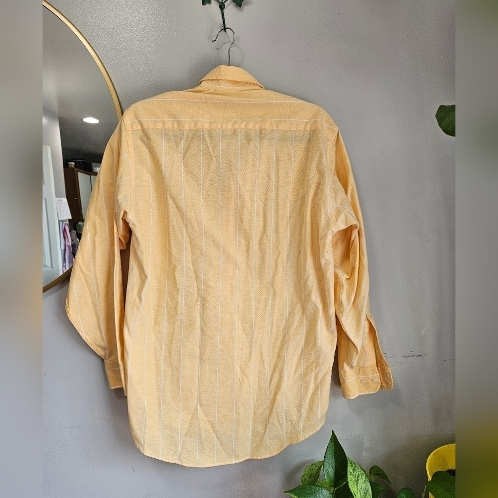 GANT long sleeve yellow stripped button up shirt 15.5 men - Picture 4 of 7